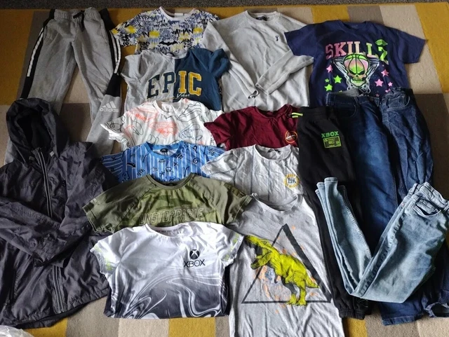 Boys HUGE Age 11-12 Year Old Bundle Jacket, 2 Joggers,2 Jeans,10 T-shirts,Jumper