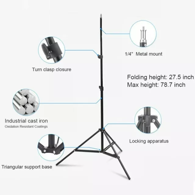 Studio Light Stand Tripod with Ball head For Video Flash Umbrella Softbox Set 3