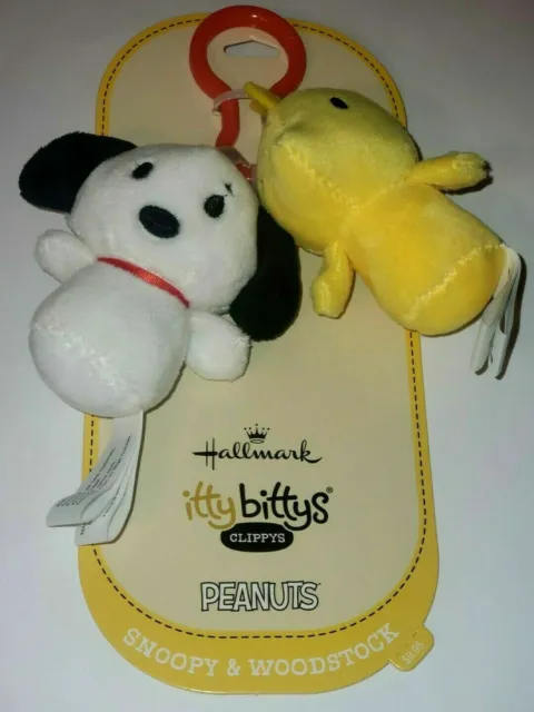 HALLMARK ITTY BITTYS Clippys Plush - Peanuts Snoopy & Woodstock Keychain  $17.90 - PicClick