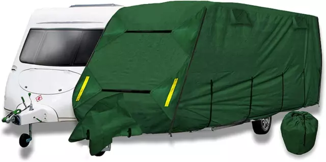 CoverPro Premium Breathable 4-Ply Full Green Caravan Cover Fits 23-25ft FREE BAG