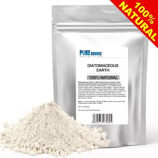 Diatomaceous Earth 500g DE - FEED Grade Red Mite Fleas Ticks Worming Powder