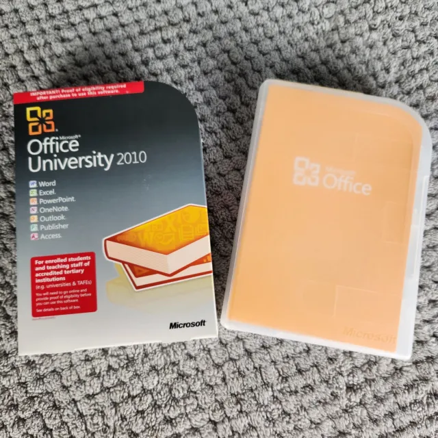 Microsoft Office University 2010 PC DVD Windows Software Applications + Manuals