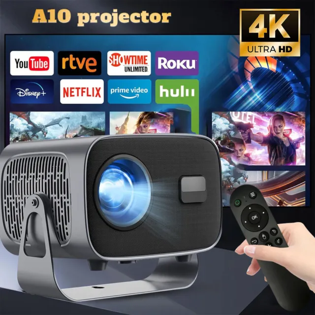 4K Mini Projector 20000 Lumen LED 1080P WiFi Bluetooth UHD Portable Home Theater