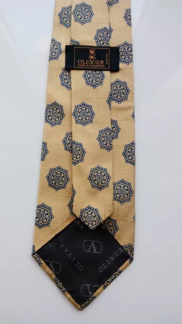 Cravatta OLIVER VALENTINO Vintage 80 TIE pura seta 100% silk MADE ITALY new HAND