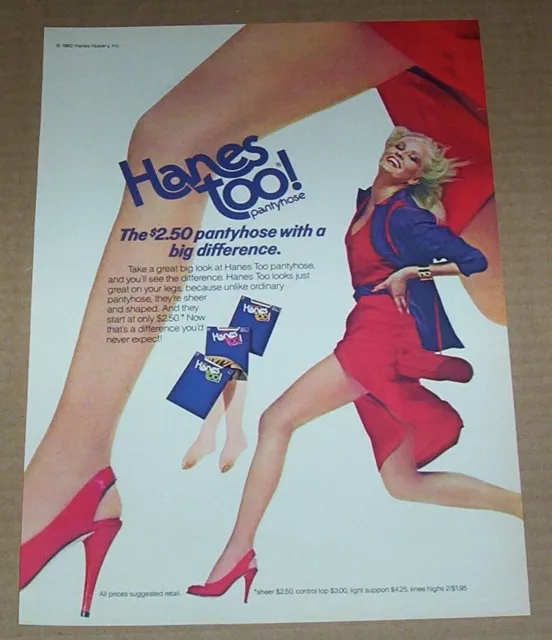 1988 PRINT AD - Hanes Silk Reflections Pantyhose SEXY Girl