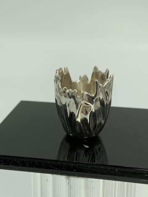 Miniature Artisan Signed Sterling Silver ? Vase
