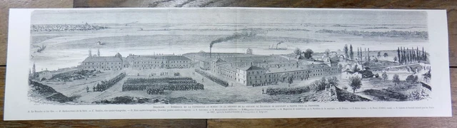 SERBIE SERBIA SRBIJA Belgrade fortress / departure of the troops Engraving 1876