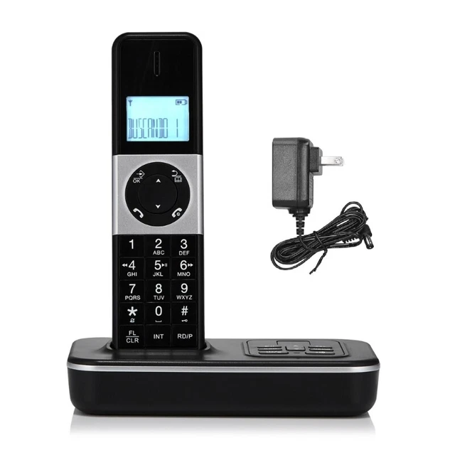 D1002B Cordless Phone with Answering Machine Caller Call Waiting Backlight LCD