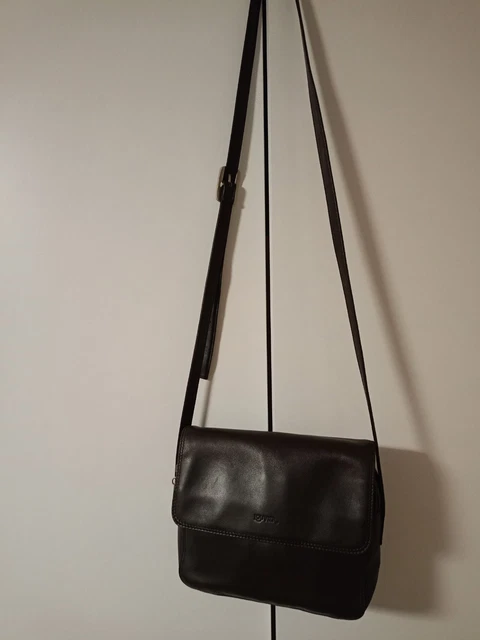 LOUVIER PARIS WOMEN'S Brown Genuine Leather Shoulder Bag