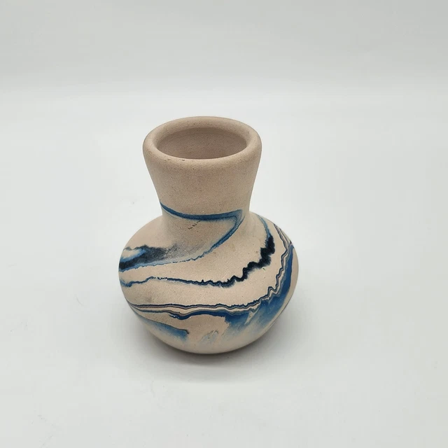 NEMADJI POTTERY ヴィンテージ　アメリカ マーブル VINTAGE】Nemadji Pottery Flower Base ”Made In USA”を明日