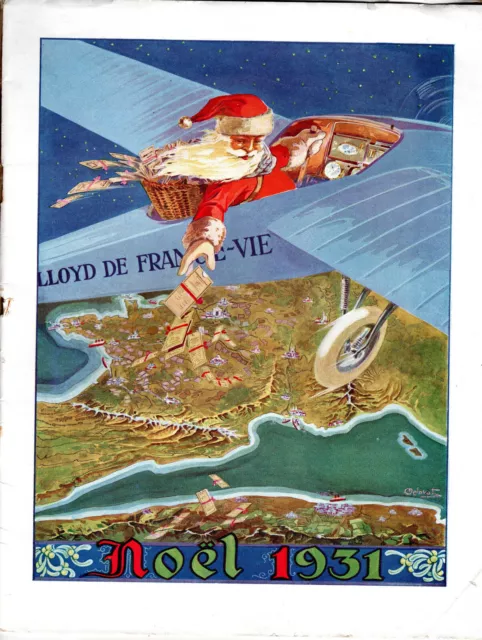 Plaquette 1931 - LLOYD DE FRANCE-VIE - Père Noel - Assurance -