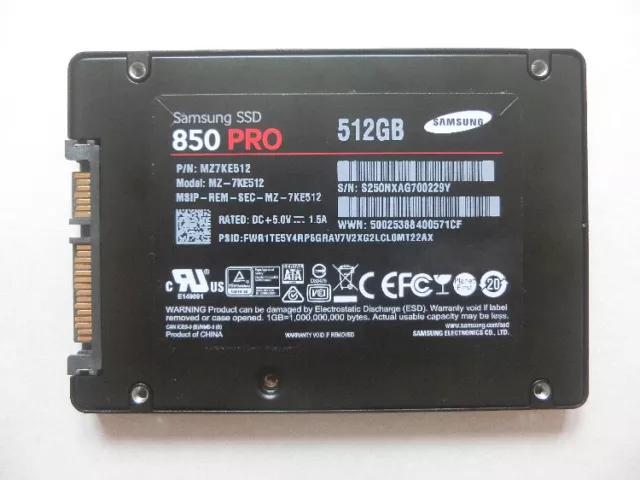 MZ-7KE512 SAMSUNG 850 Pro 512GB 2.5" SATA III SSD MZ-7KE512BW