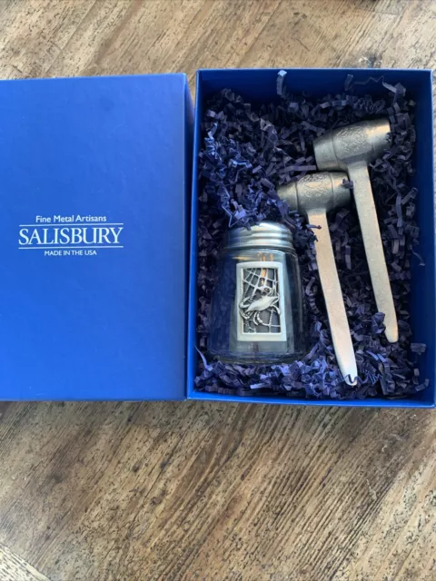 Salisbury Pewter Old Bay Shaker And Two Mallets Set New/ Box Fine Metal Artisans