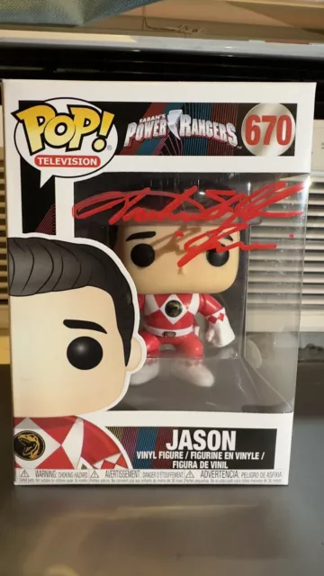 Power Rangers Jason Red Ranger #670 Funko POP Autographed By  Jason Lee Scott