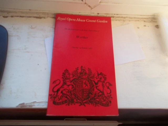Oreal Opera Program ROYAL OPERA HOUSE Covent Garden programme Werther 24 January 1980 VGC £ ...