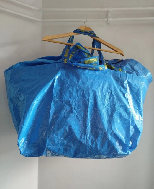 Sacs Frakta Ikea - Lot De 5 Sacs Bleus Solides - Porte Jusqu'à 25kg, Idéal Courses, Bricolage, Rangement