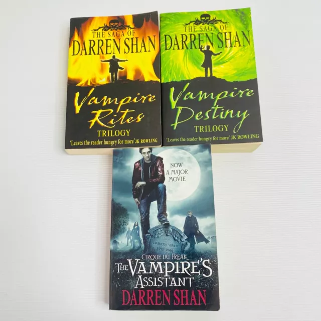 3 x Darren Shan Paperback Books Children's YA Fiction Vampire Paranormal Fantasy