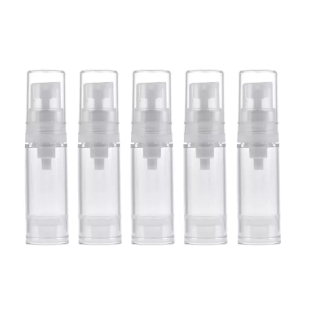 5x 5ml Clear Pump Bottles Cosmetics Lotion Shampoo Container Dispenser