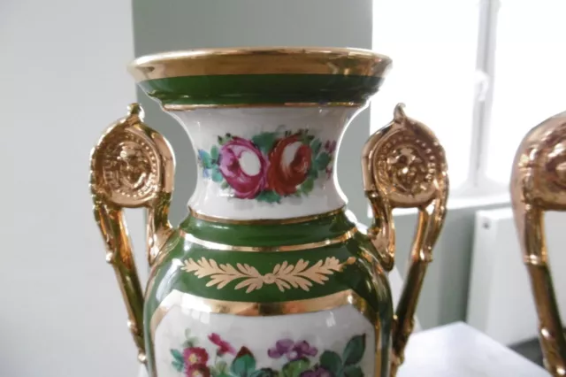 Ancienne paire de vases en porcelaine de Paris Samson style empire 2