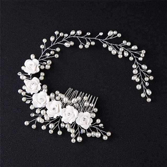 Chic Wedding Hair Jewelry For Bridal Pearl Hair Comb Hand Made Hair Accessory St