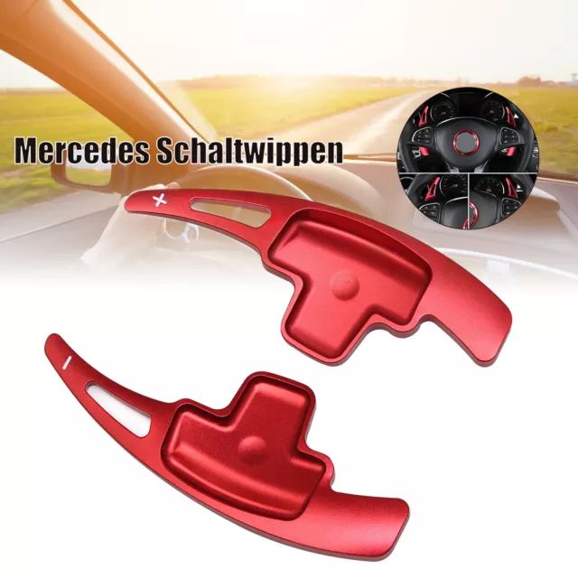 RED STEERING WHEEL Shift Paddle Shifter Extension For Mercedes