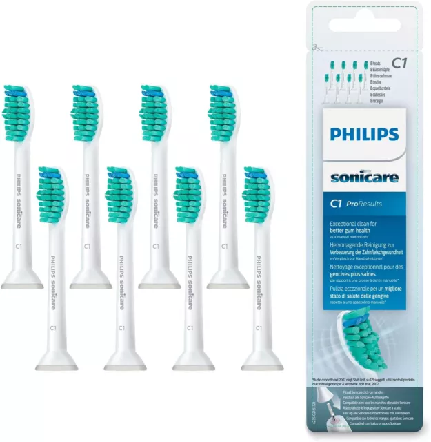 Philips Sonicare C1 Pro Results Bürstenköpfe Standard Weiß, 8er Pack Zahnbürsten