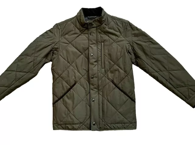 J Crew Sussex Jacket Men's Coat Size M Olive Green Quilted Jacket - Medium