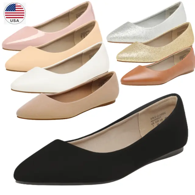 Women Slip on Ballet Flats Pointed Toe Comfortable Dress Flats Shoes Size US