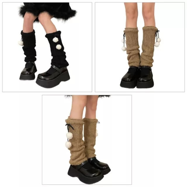 Women Plush Leg Warmer Knit Long Leg Socks Warm Student Girls Boot Socks