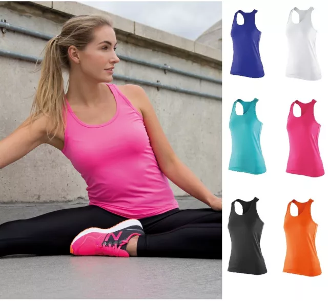 Womens Quick Dry Exercise Vest Ladies Yoga Sports Fitness T-Shirt Running Top