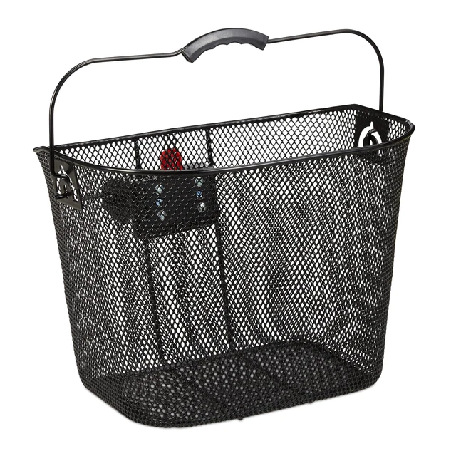 Panier Vélo Guidon Avant – Grande Capacité, Amovible, Fer Noir, Pour Porte-vélos