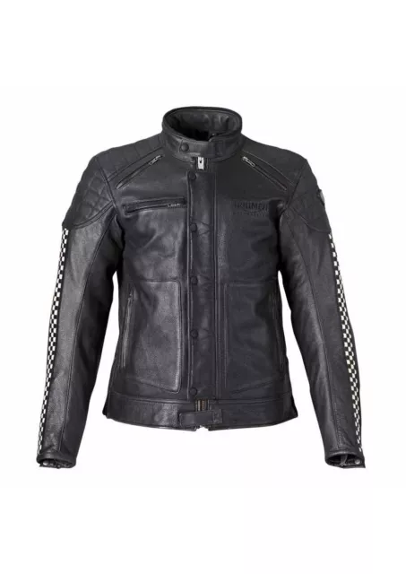 Triumph Mens Cafe Racer Leather Motorcycle Jacket Size XXXL