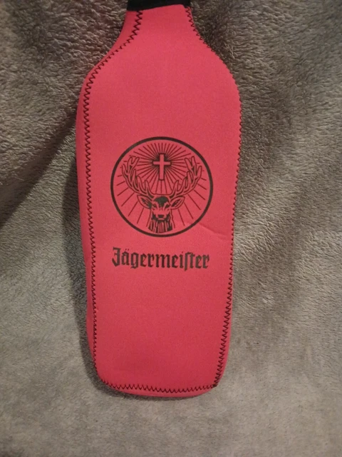 Jagermeister Zippered Bottle Cover, Orange, Neoprene.
