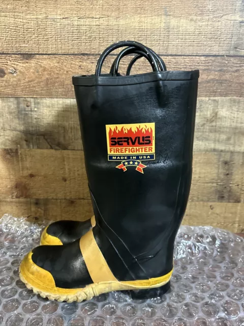 Firefighter Fire Rubber Steel Toe Men’s boots M1450 Servus Size 10.5  Made USA