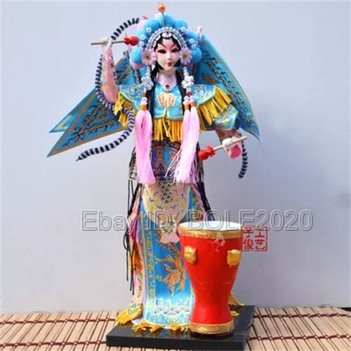 32cm Chinese Peking Opera Doll LiangHongYu Silk Figurine Oriental Broider Dolls