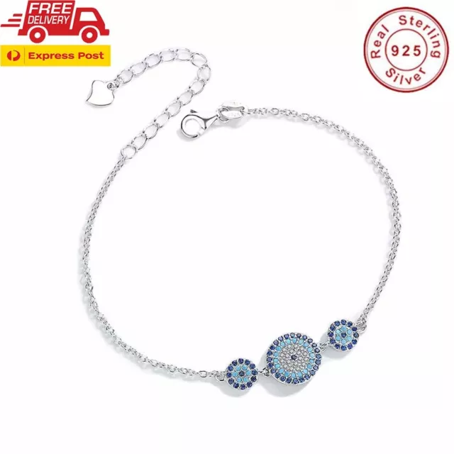 Best Quality 925 Sterling Silver Evil Eye Turkish Greek Mati Nazar Bracelet