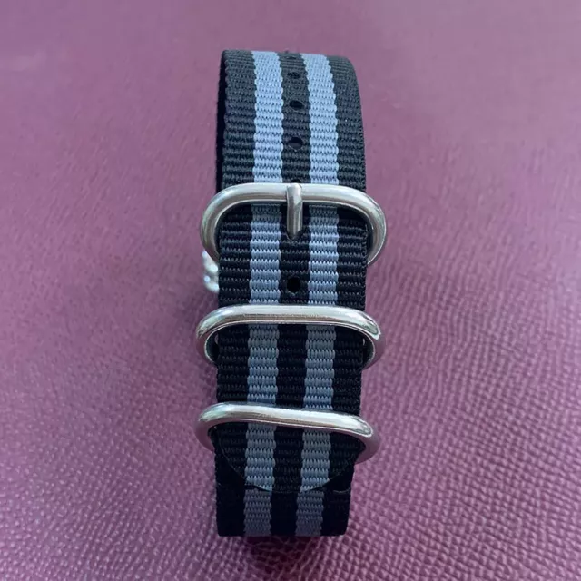 20mm Braided Nylon Watch Strap Watch Band w/ Stainless Steel Buckle Wristband 3