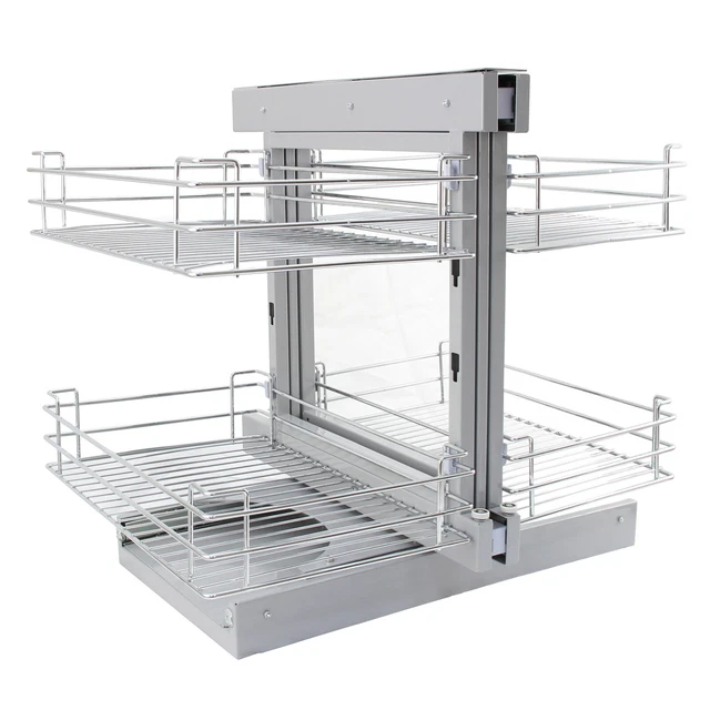 4 Cestelli KuKoo Magici in Acciaio Inox per Mobile ad Angolo Cieco - Sinistra