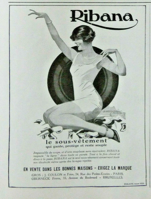Publicité De Presse 1929 Ribana Le Sous-Vêtement Qui Gante Et Protège