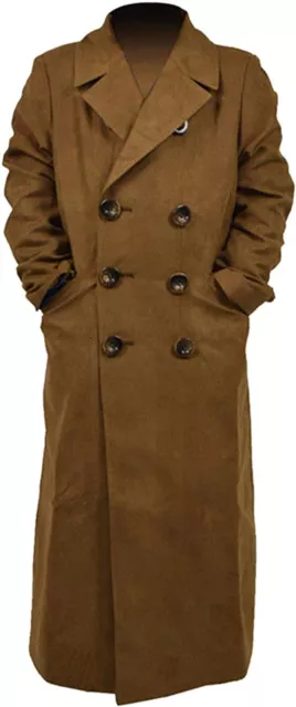 10th Doctor Who Dr. Ten Brown Cosplay Costume Full Length Cotton Trench Coat