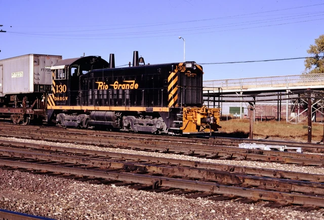 DRGW 130, Original Kodachrome Slide, at Denver CO in October 1968.