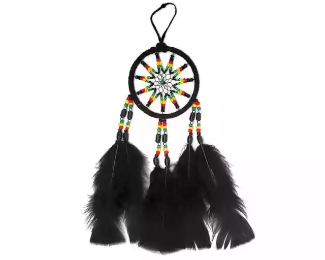 Rasta Dream Catcher Feather Beaded Hanging Ornament Boho Tribal Handmade Gifts