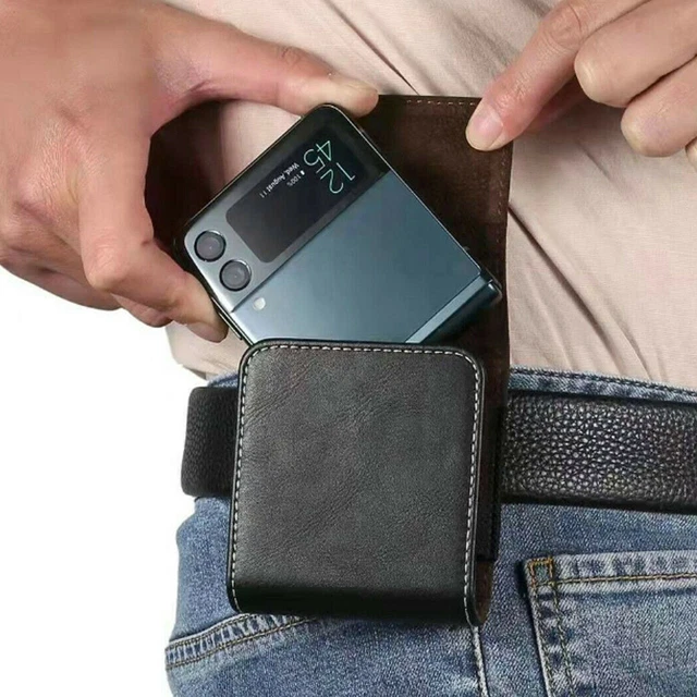 Pour Samsung Galaxy Z Flip3 5G/Z Flip ceinture clip étui étui en cuir sac étui