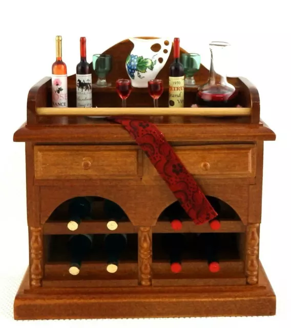 Casa de Muñecas Pequeño Bebidas BAR Gabinete Dresser Miniatura Reutter Comedor 2