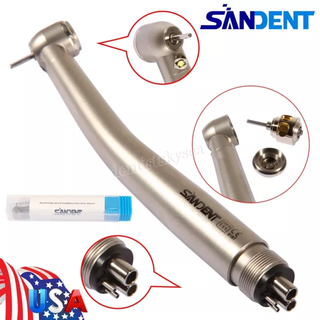 SANDENT NSK Style Dental Fiber Optic LED E-generator High Speed Handpiece 4HOLE