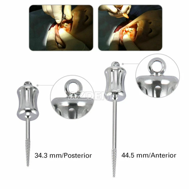 2Pcs Dental Extractor Apical Root Fragments Drill Short & Long Stainless Steel