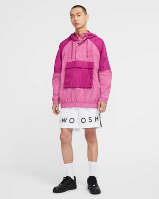 swoosh woven hooded jacket