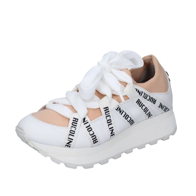 Chaussures Femme RUCO LINE 37 Ue à Enfiler Rose Cuir Blanc Tissu BH375-37
