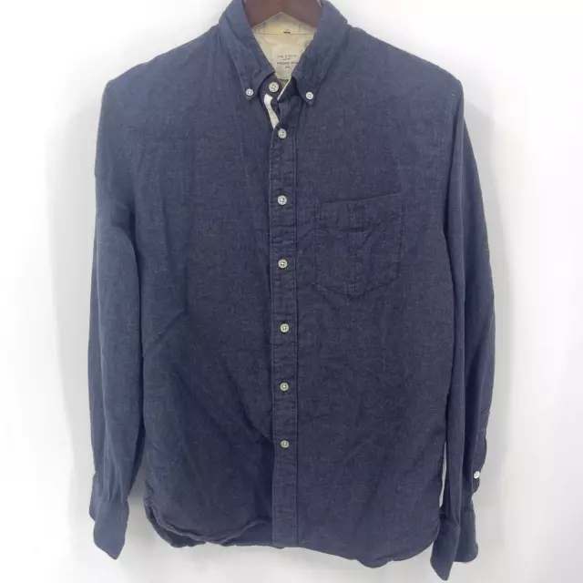 Rag & Bone Standard Issue Shirt Mens Small Brushed Flannel Blue Button