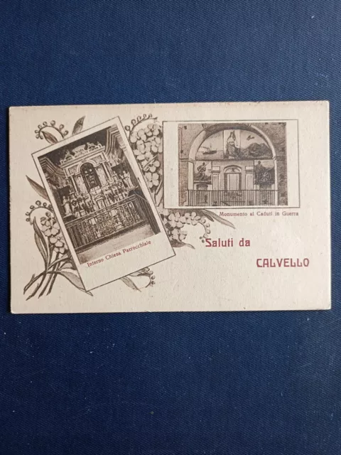 Cartolina Calvello - Saluti Da..vedute- Primi '900 Formato Piccolo